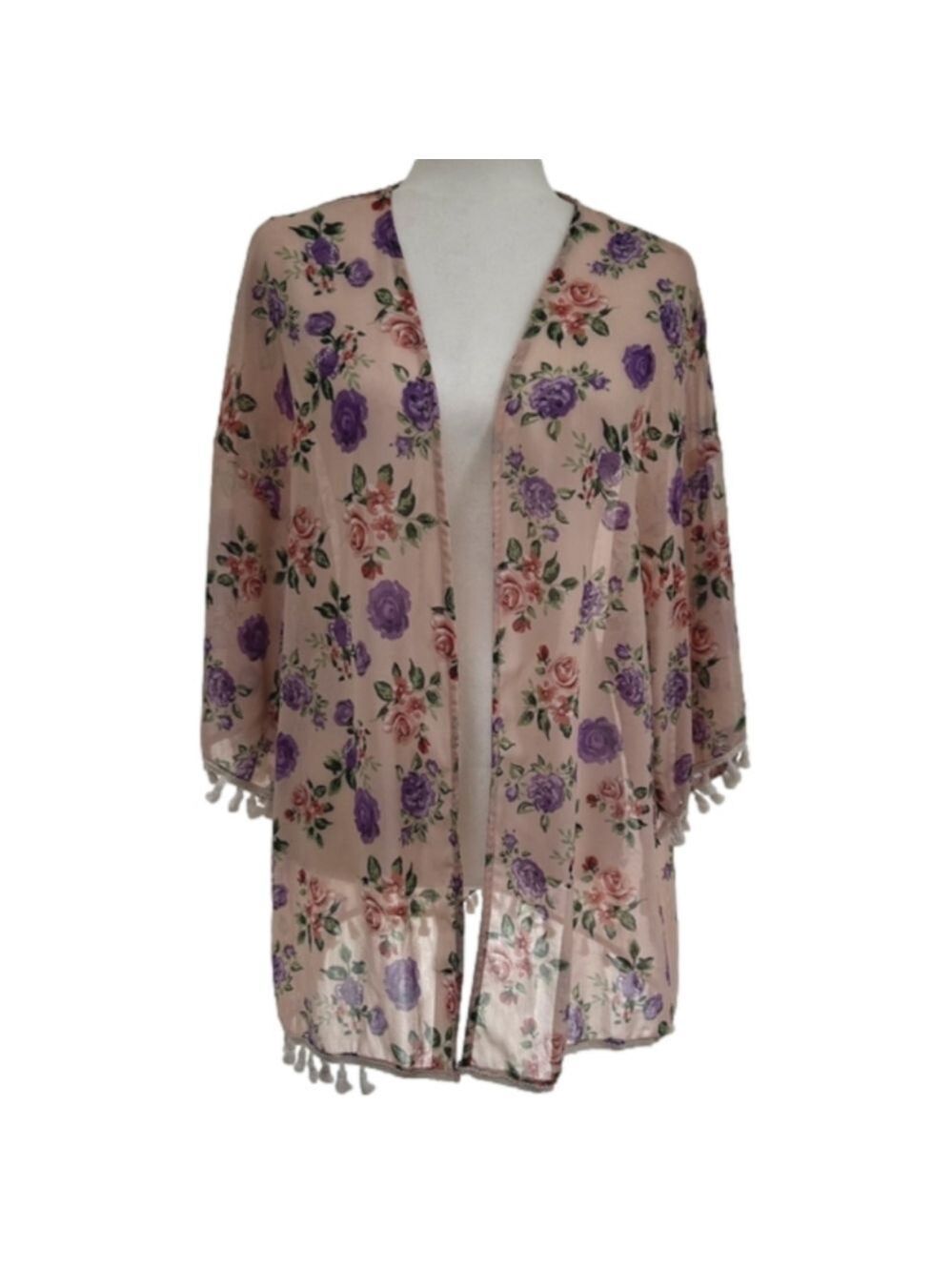 GOMORN Sheer Floral Wrap Size Medium EUC